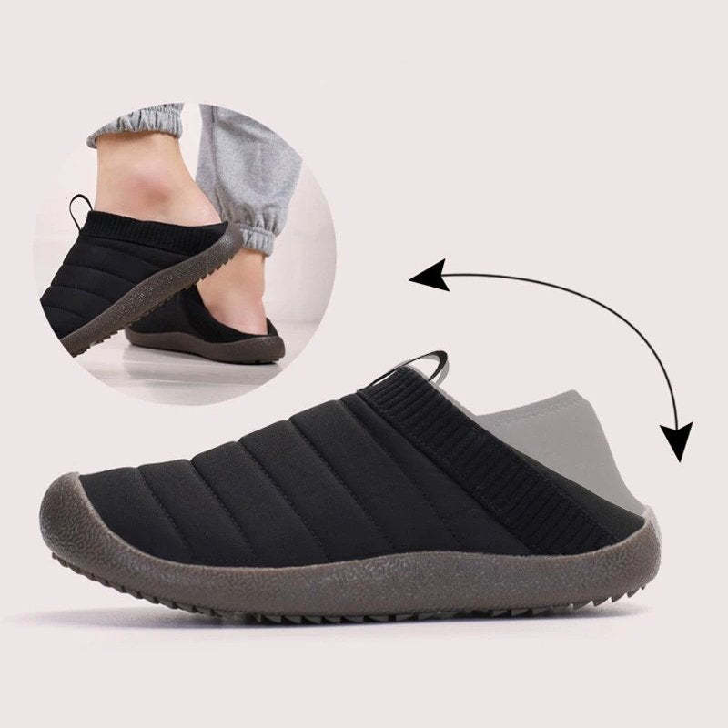 Men Fur Slippers Anti-slip Waterproof Indoor Slides