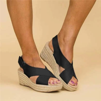 Luckweek | Orthopaedic Wedge Espadrilles in Taupe