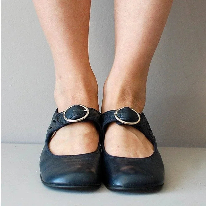 Mary Janes Summer Low Heel Vintage Women Shoes