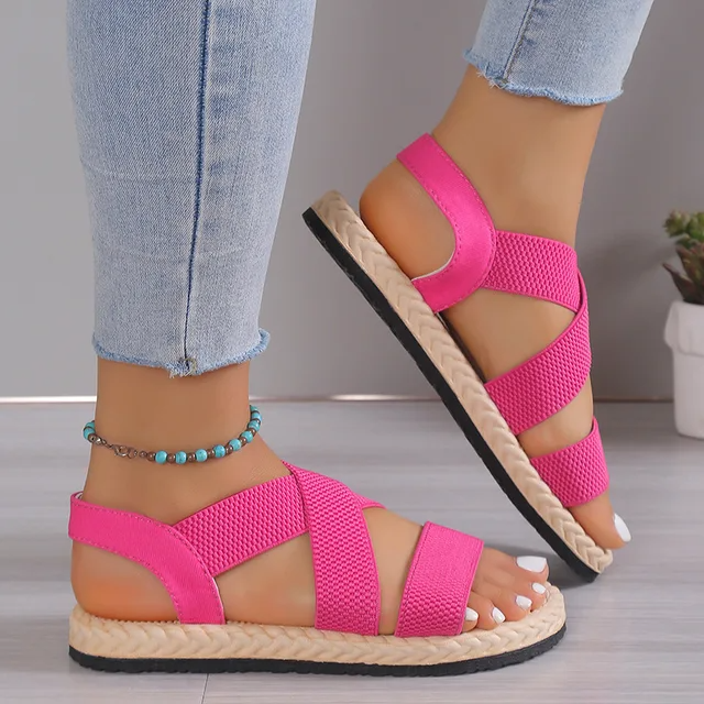 Women's Orthopedic Stretch Sandals Cork Espadrille Roman Sandals