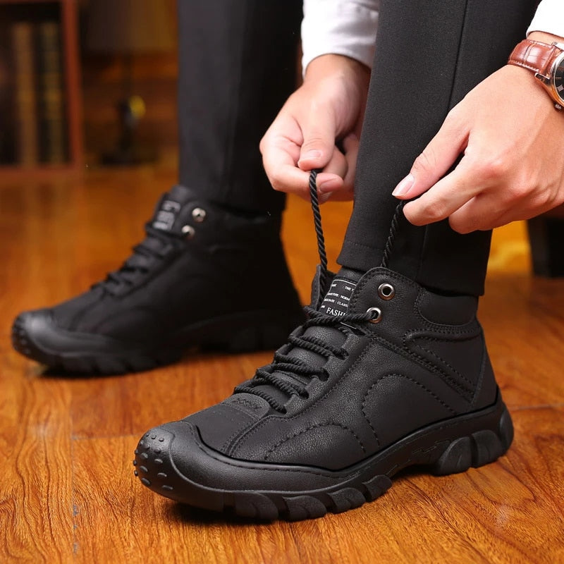 Men Orthopedic Snow Boots Plush Outdoor Ankle Winter Shoes