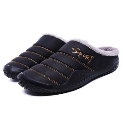Fur Slippers For Men Warm Anti-slip Winter Shoes