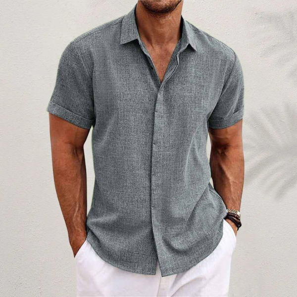 Men's Short Sleeve Linen Shirt