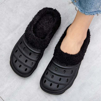 Fluffy Plush Slippers Plus Size EVA Men Clogs
