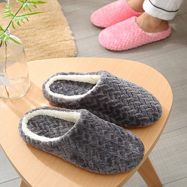 Men Anti-slip Warm Soft Winter Home Slippers