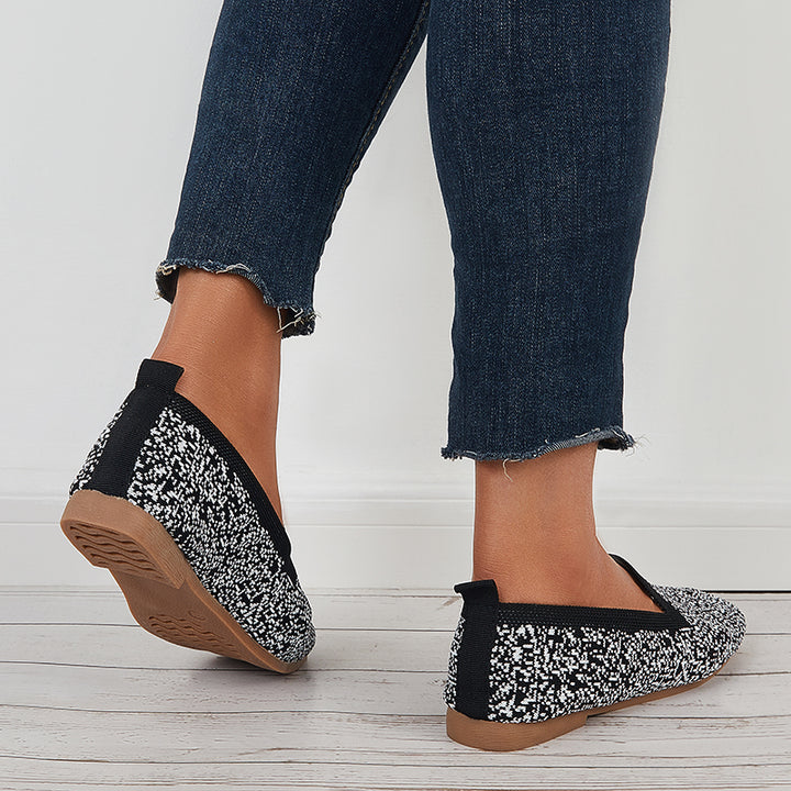 Soft Knit Slip on Flat Shoes Breathable Mesh Loafers