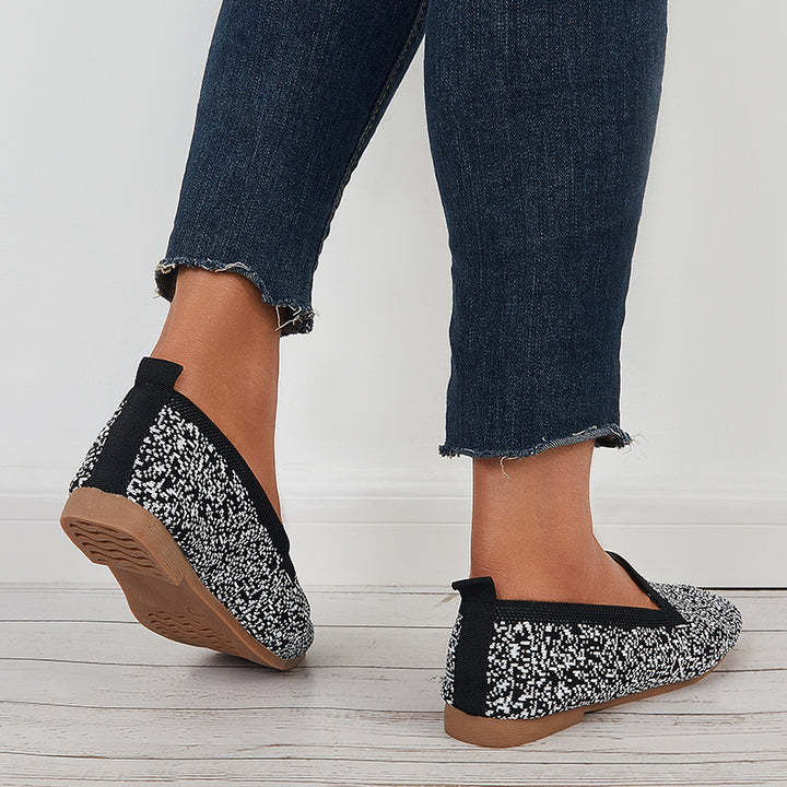 Soft Knit Slip on Flat Shoes Breathable Mesh Loafers