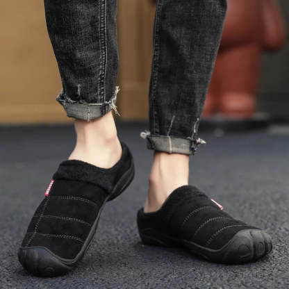 Fleece Warm Slippers For Men Basic Winter Shoes