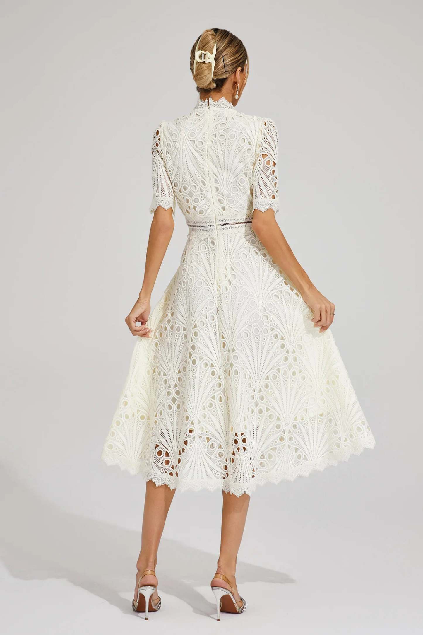 Elegant Lace Midi Dress for Women