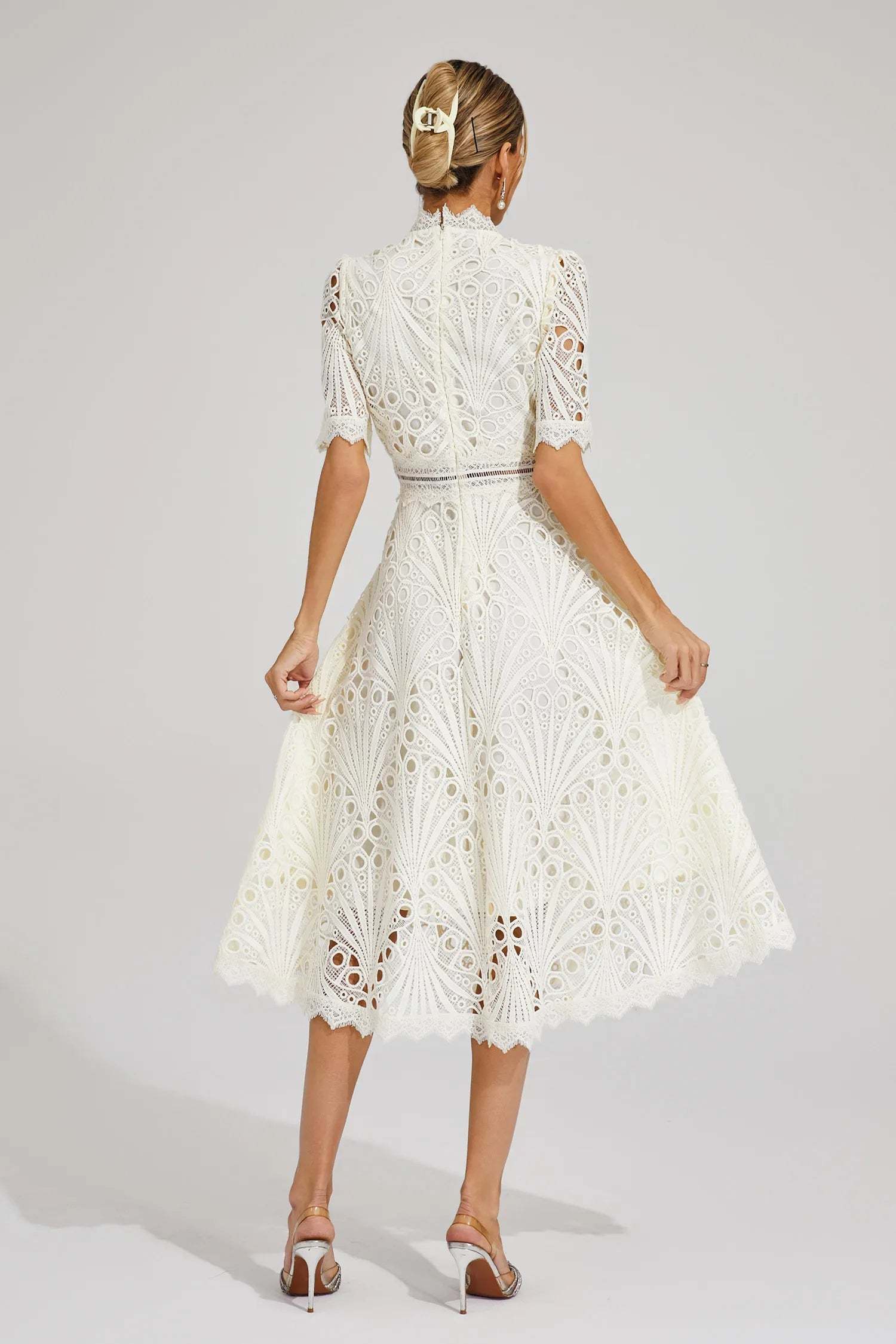 Elegant Lace Midi Dress for Women
