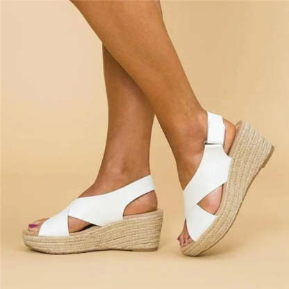 Luckweek | Orthopaedic Wedge Espadrilles in Taupe