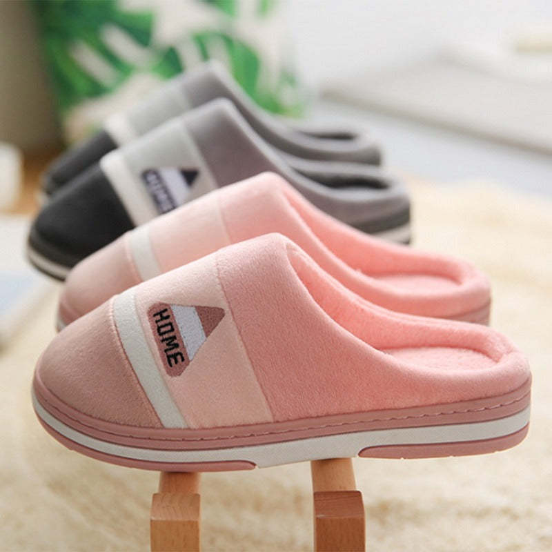 Velvet Fur Men Indoor Slippers Cushion Winter Shoes