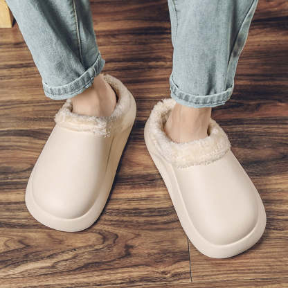 Waterproof Men Slippers Anti-slip Plush Home Footwear