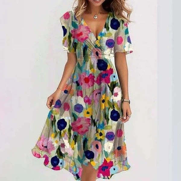 Elegant Floral Midi Dress