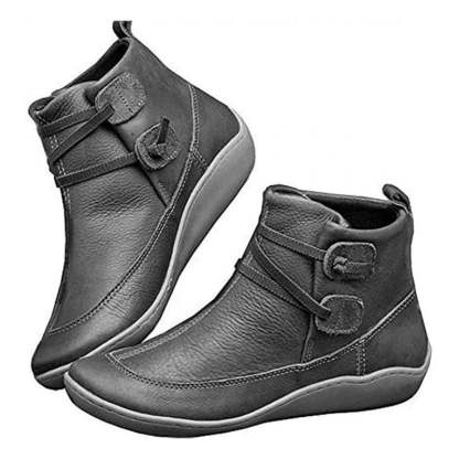 Women Snow Ankle Boots Waterproof Leather Orthopedic Shoes