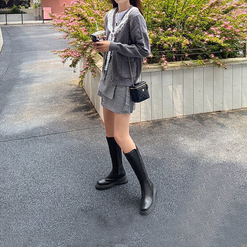 Chunky Knee High Boots Riding Boots for Women