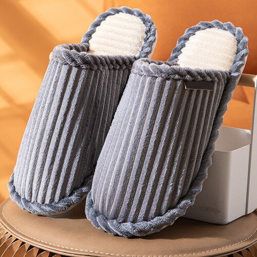 Men Comfy Warm Slippers Smooth Yarn Home Slides