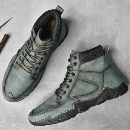 Men Casual Ankle Boots Leather Winter Orthopedic Shoes