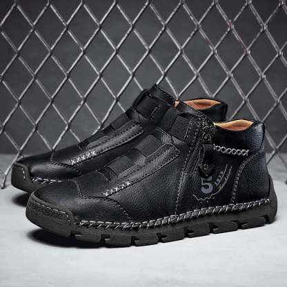 Leather Ankle Boots For Men Comfy Walking Orthopedic Shoes