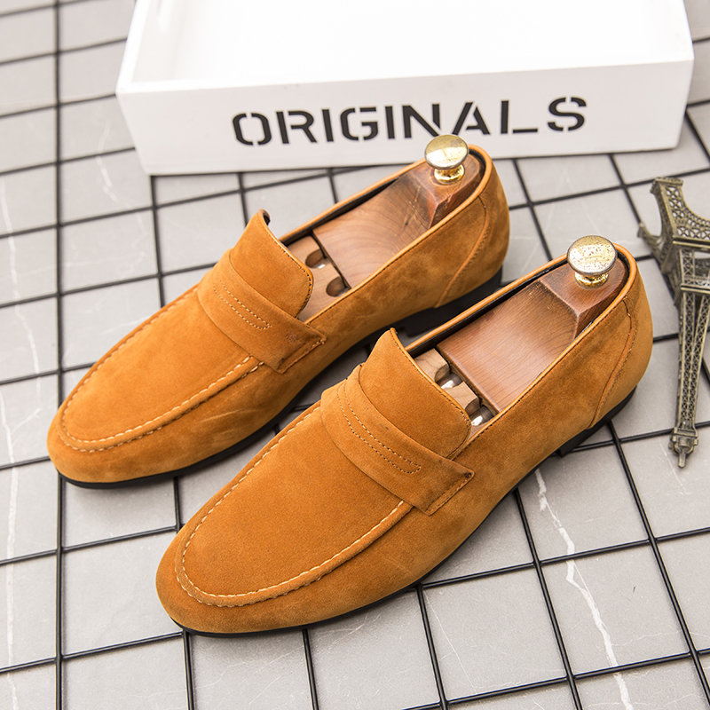 Square-heeled Suede Loafers for Men
