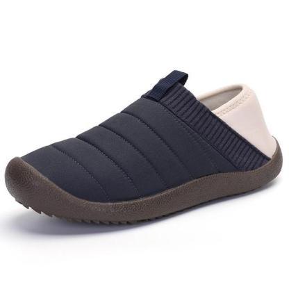 Men Fur Slippers Anti-slip Waterproof Indoor Slides