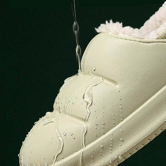 Winter Women Fur Slippers Waterproof Warm Plush Indoor Home