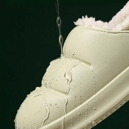 Winter Women Fur Slippers Waterproof Warm Plush Indoor Home