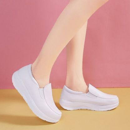 Leather Orthopedic Slip-ons For Women Comfortable Nurse Shoes