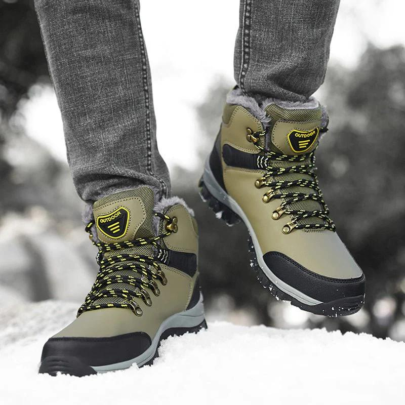 Orthopedic Boots for Men Warm Plus Hiking Lace-up Boots