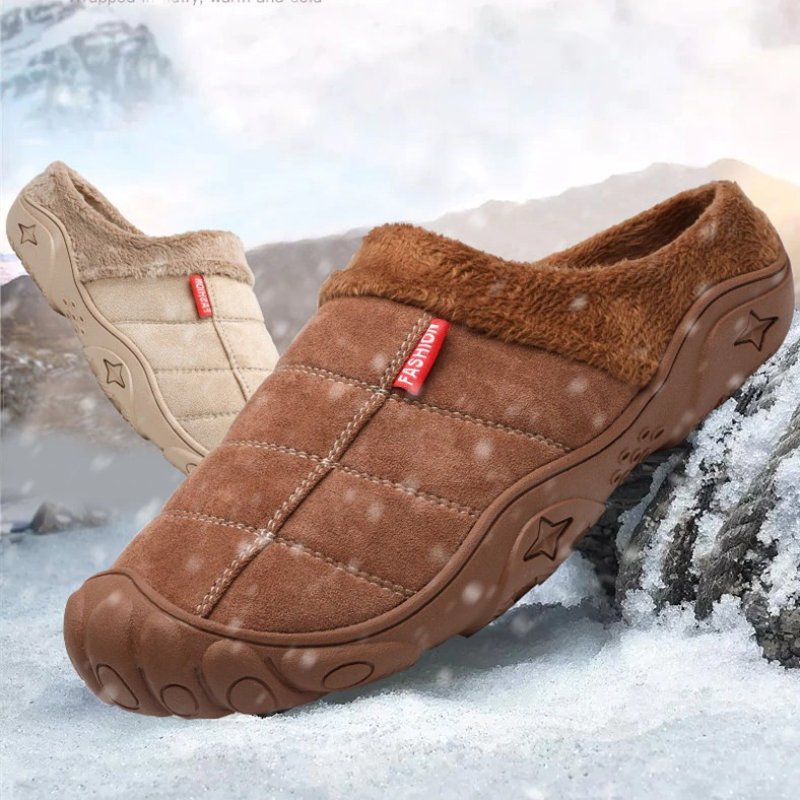 Fleece Warm Slippers For Men Basic Winter Shoes