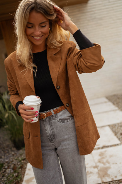 Women's Suede Camel Jacket