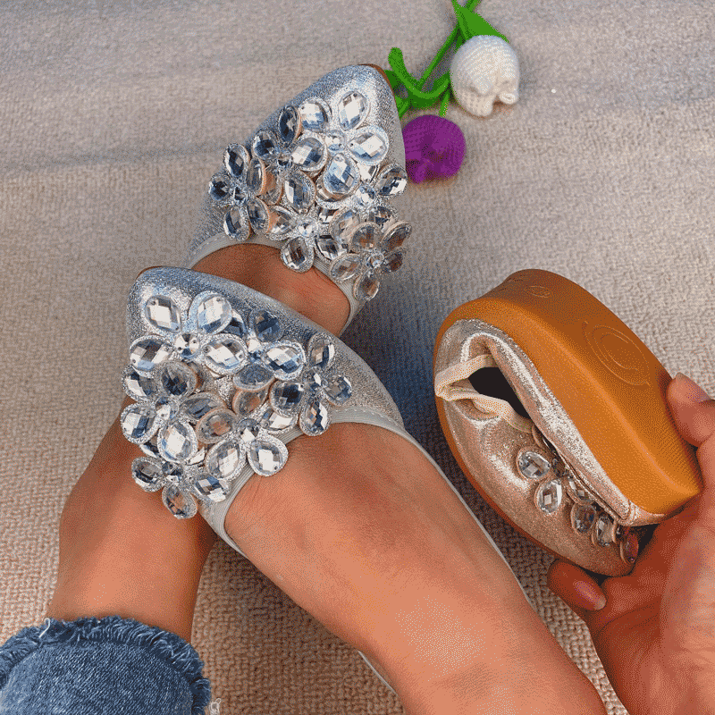 Casual Comfort Dressy Flats For Wedding Bling Sparkly Bridal Shoes