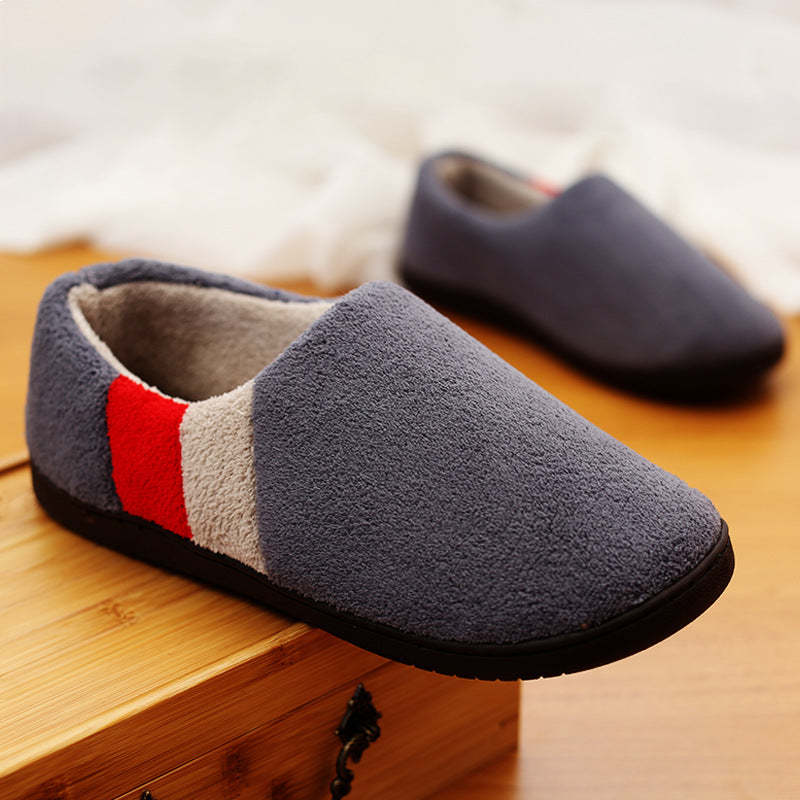 Men Short Plush Winter Slippers Comfy Casual Home Footwear