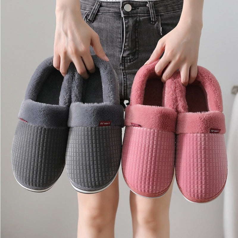 Men Colorful Home Fur Slippers Winter Shoes