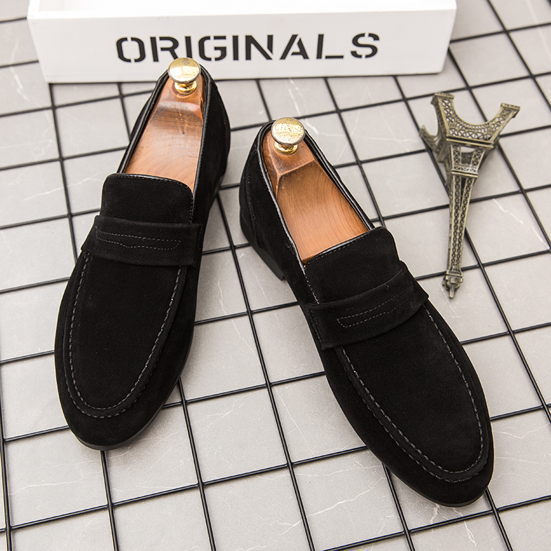 Square-heeled Suede Loafers for Men