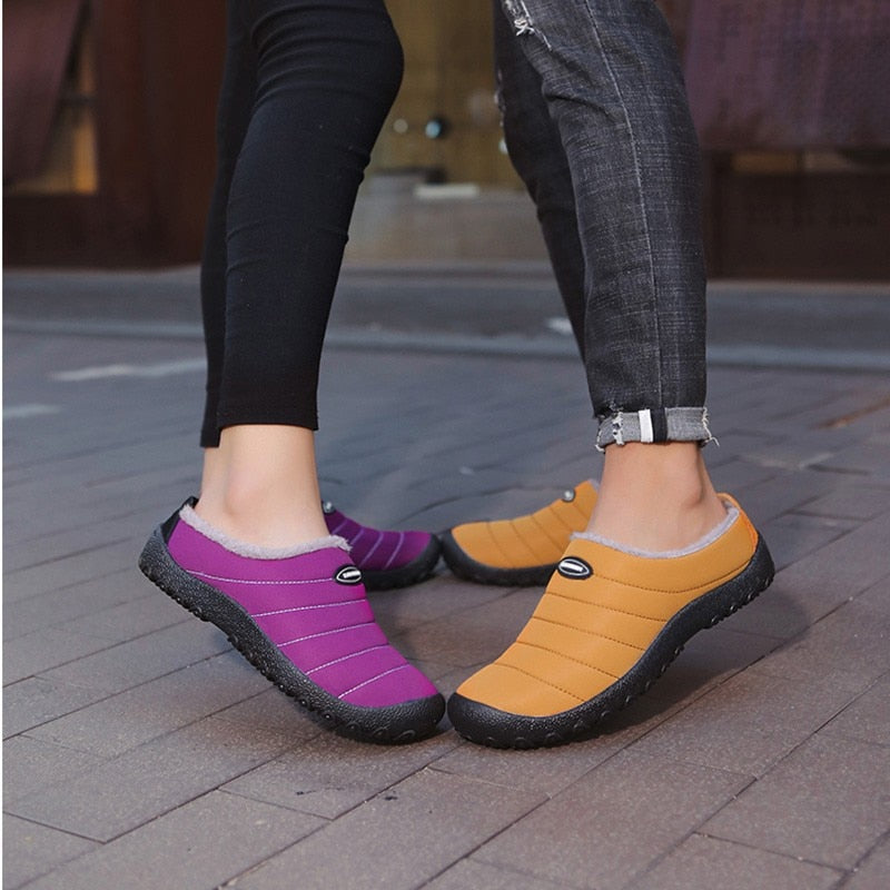 Fur Slippers For Men Waterproof Indoor And Outdoor Winter Slides