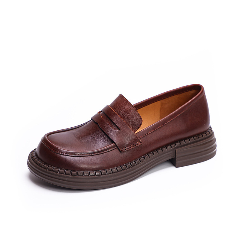 Big Toe Wide Fit Leather Penny Loafers In Black/Coffee