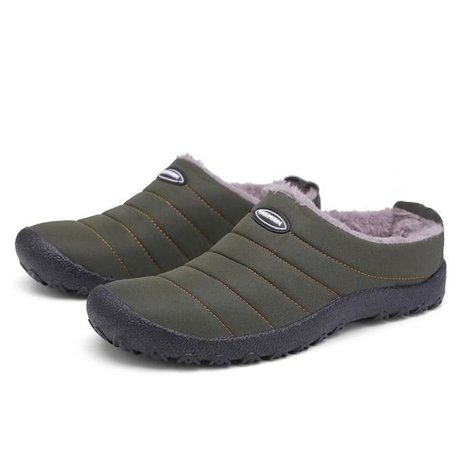 Fur Slippers For Men Waterproof Indoor And Outdoor Winter Slides