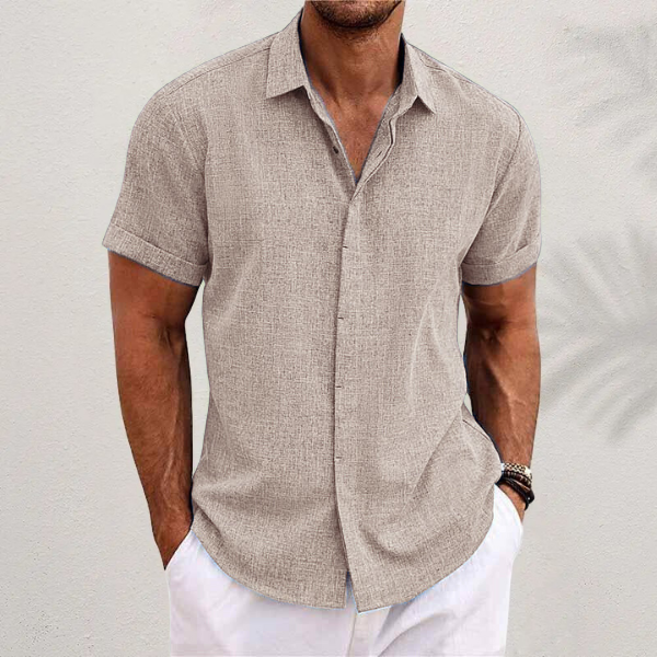 Men's Short Sleeve Linen Shirt