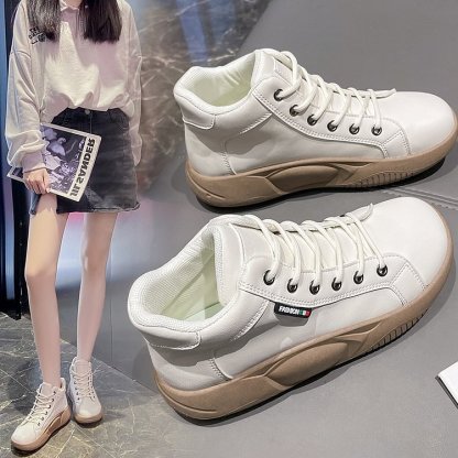 Non Slip Platform Wedge Sneakers Slip on Ankle Boots