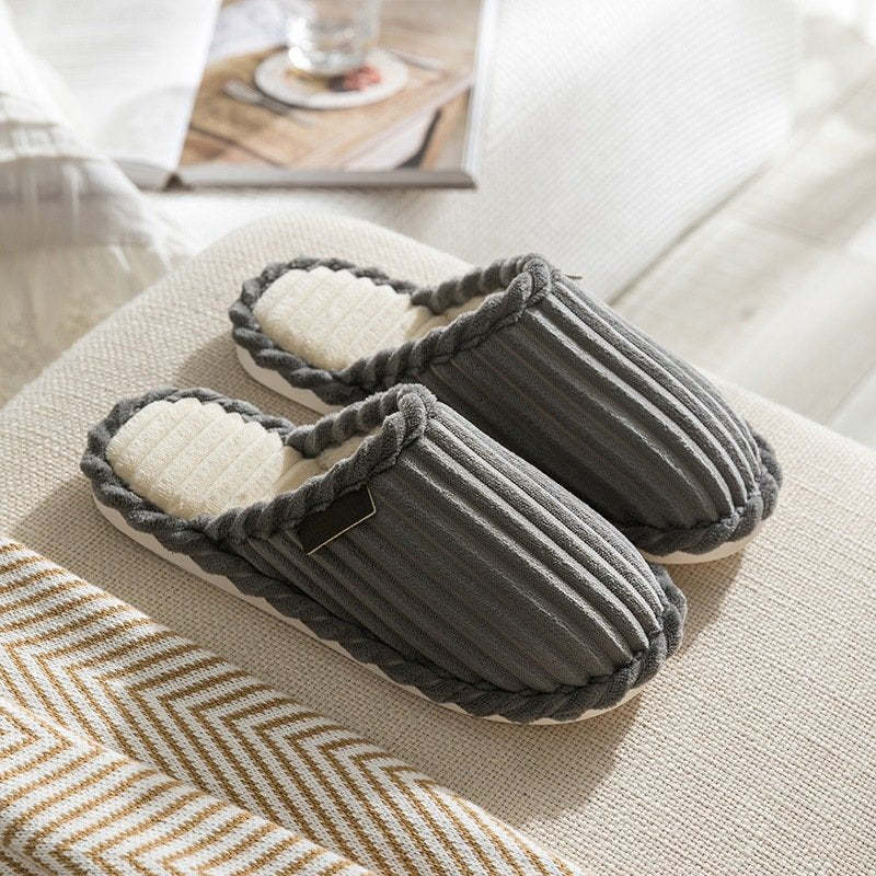 Men Comfy Warm Slippers Smooth Yarn Home Slides