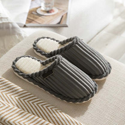 Men Comfy Warm Slippers Smooth Yarn Home Slides