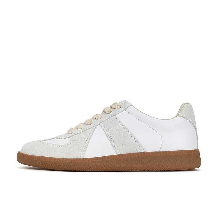 Women's White Leather Low Top Sneakers Shoes