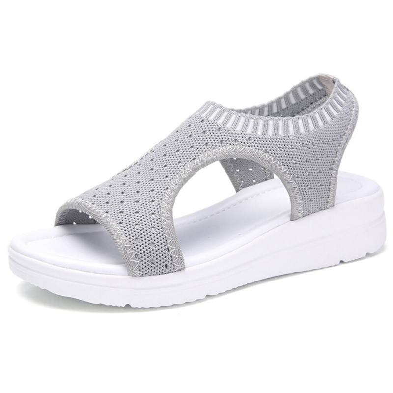 Breathable Peep Toe Light Mesh Flat Tennis Sandals For Women