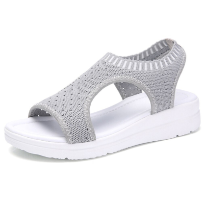 Breathable Peep Toe Light Mesh Flat Tennis Sandals For Women