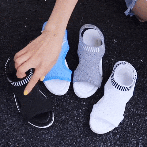 Breathable Peep Toe Light Mesh Flat Tennis Sandals For Women