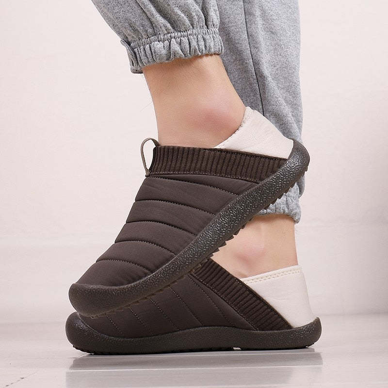 Men Fur Slippers Anti-slip Waterproof Indoor Slides