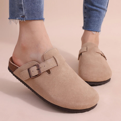 Orthopedic Sandals Women’s Suede Mules Slippers Cork With Arch Support