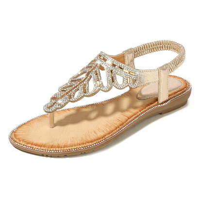 Rhinestone Platform Bohemian Sandals