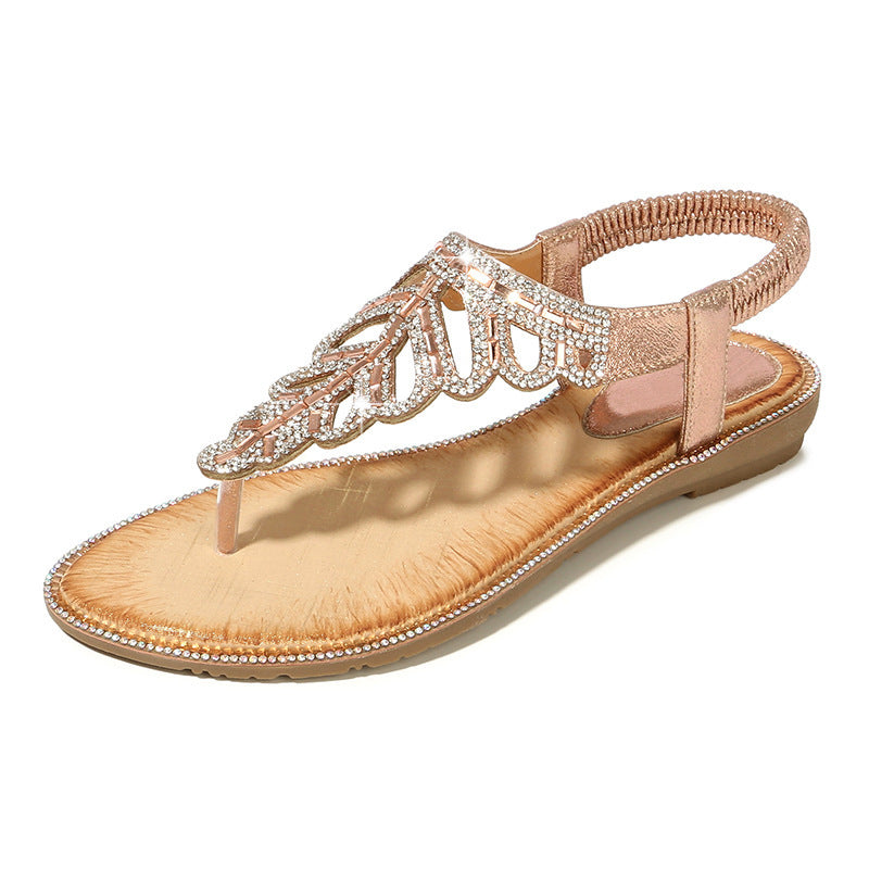 Rhinestone Platform Bohemian Sandals